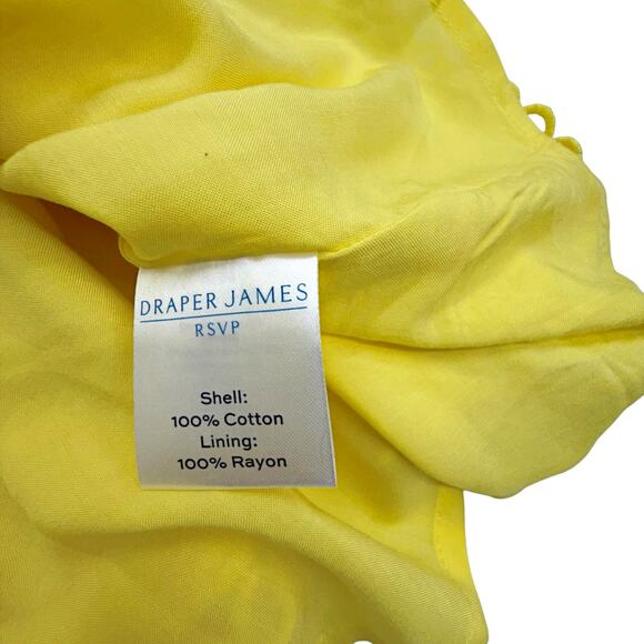 Draper James Lemon Yellow Eyelet Lined Sleeveless Summer Dress Button Front MED - Picture 7 of 8